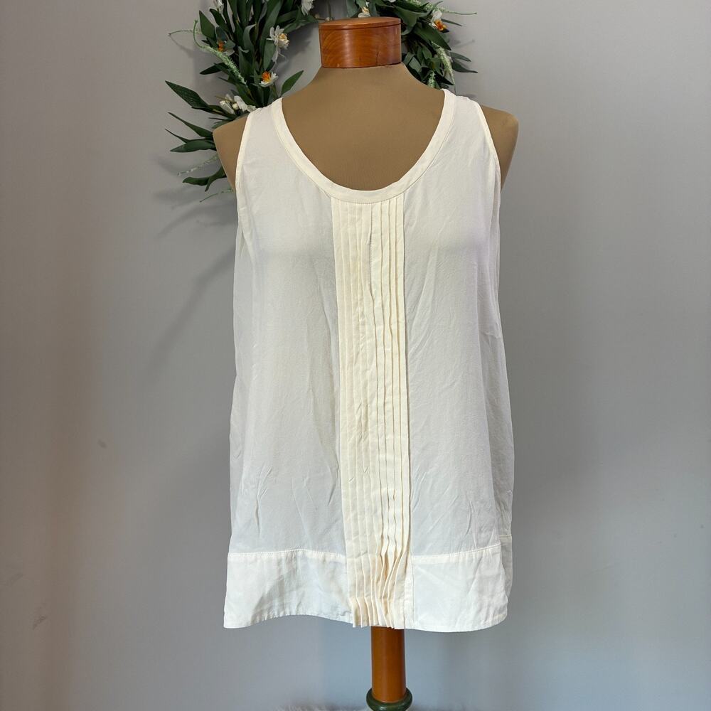 Eileen Fisher 100% Silk Sleeveless Boat Neck Tunic Minimalist Basic, Size M